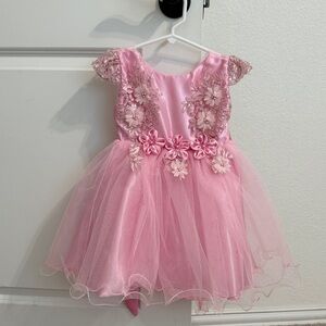 Formal Girls Pink Floral Embellished Dress